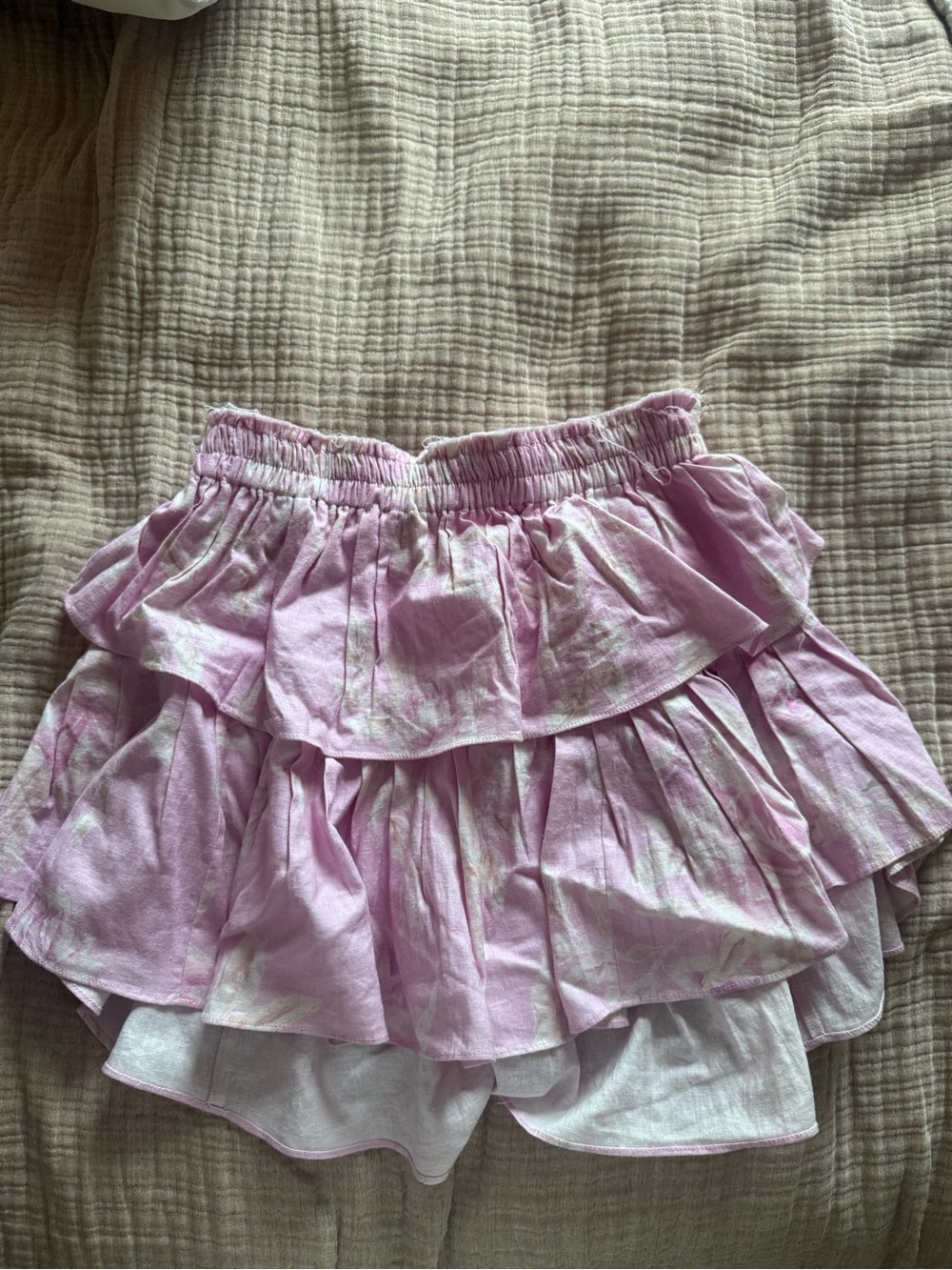 LoveShackFancy Women's Ruffled Tiered Pink Skirt